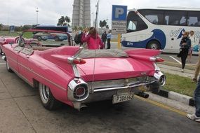 vintage pink cadillac