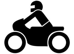 silhouette of a motorcyclist in a helmet as an illustration