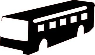 black bus silhouette on a white background