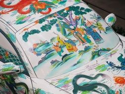 car painted in asian style