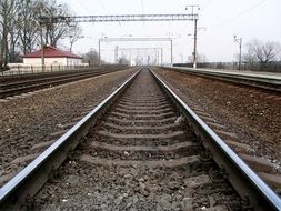 Railway near the road