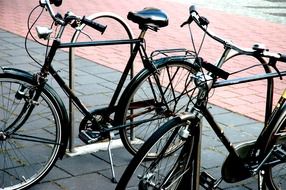 bicycles parked on the street