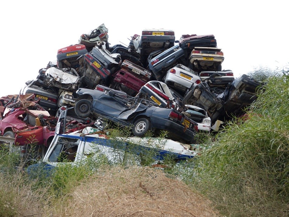 car graveyard for recycling