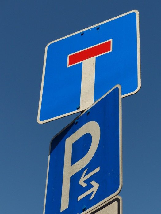 Traffic signs on the shields