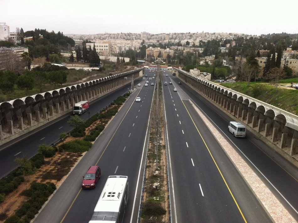 road with cars in jerusalem