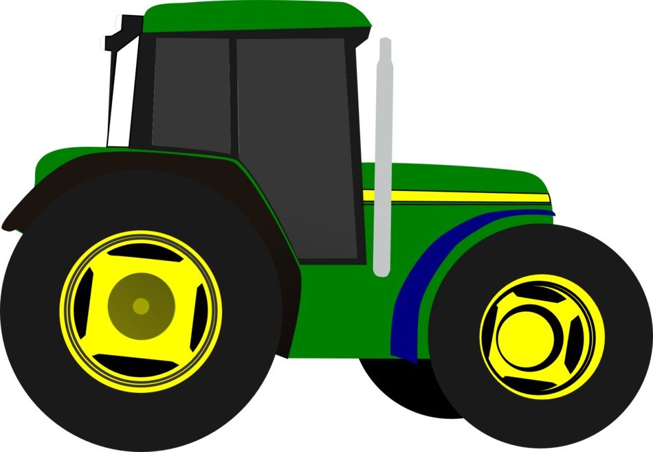 green tractor farm vehicle vector drawing