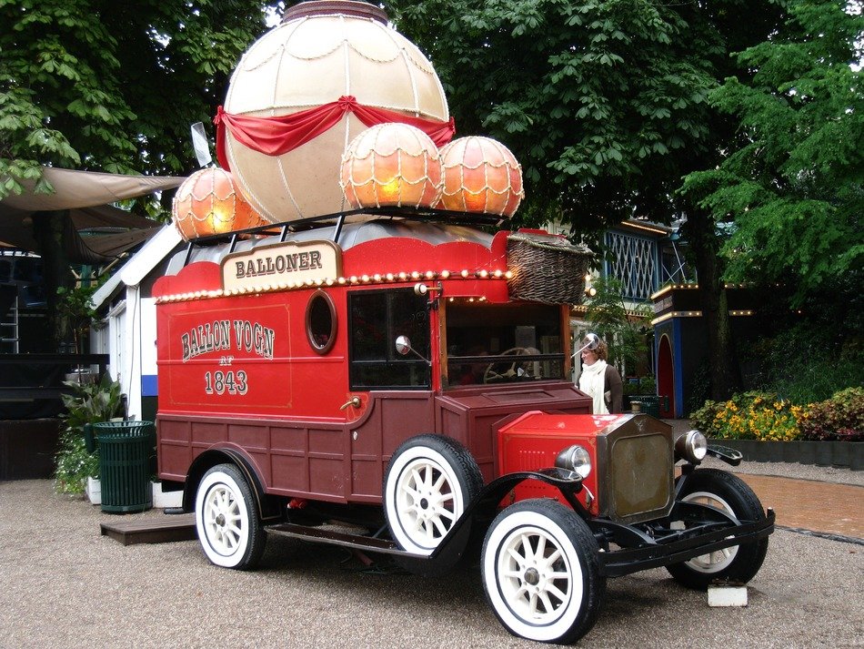 unusual retro car in a park in denmark