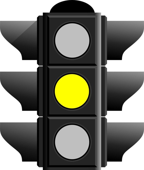 drawn yellow traffic signal