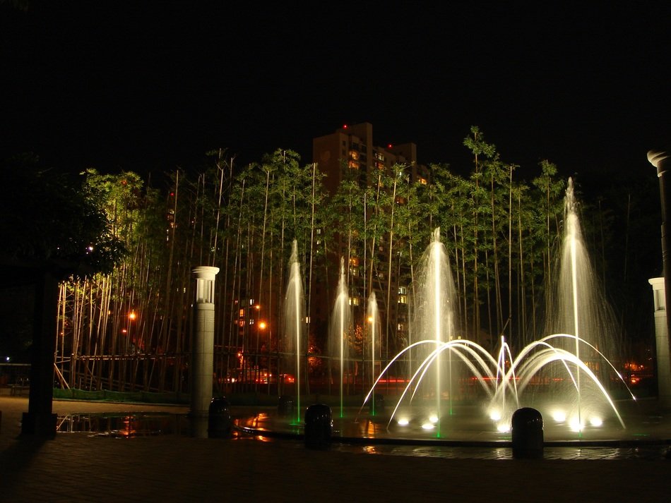 fountain at night