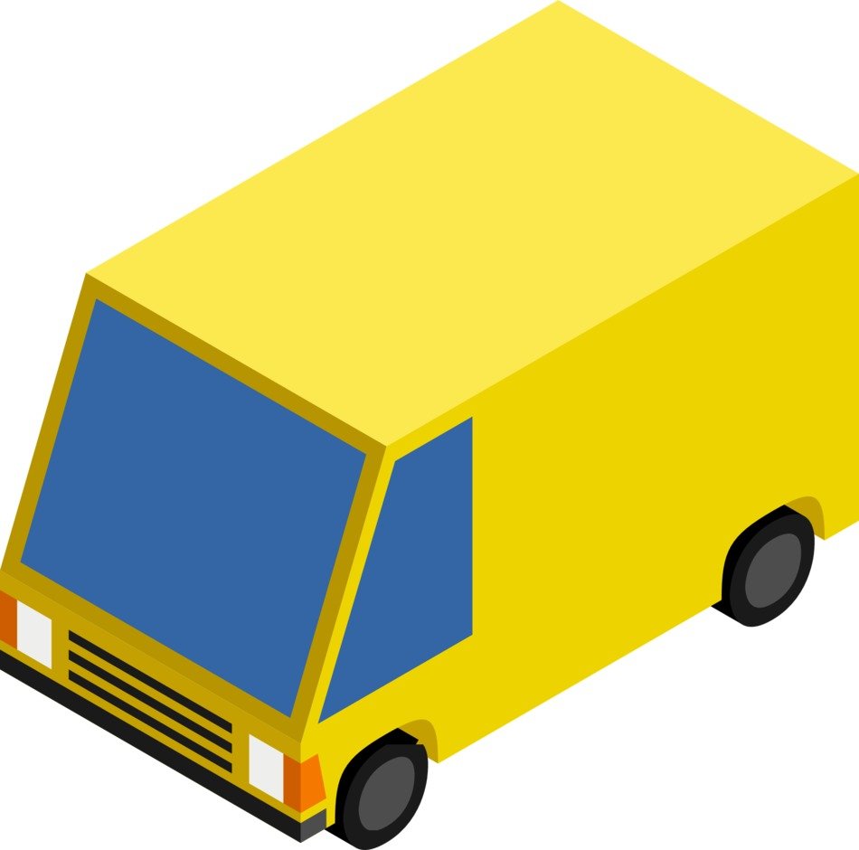 Yellow lorry clipart
