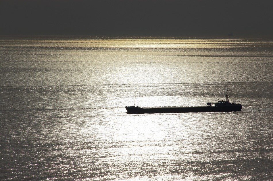 panorama of the ship at dusk