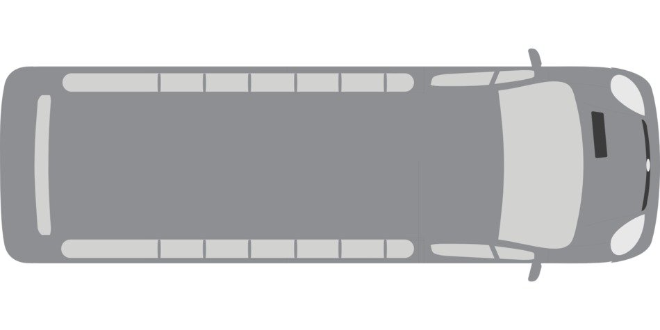 top view of a travel bus