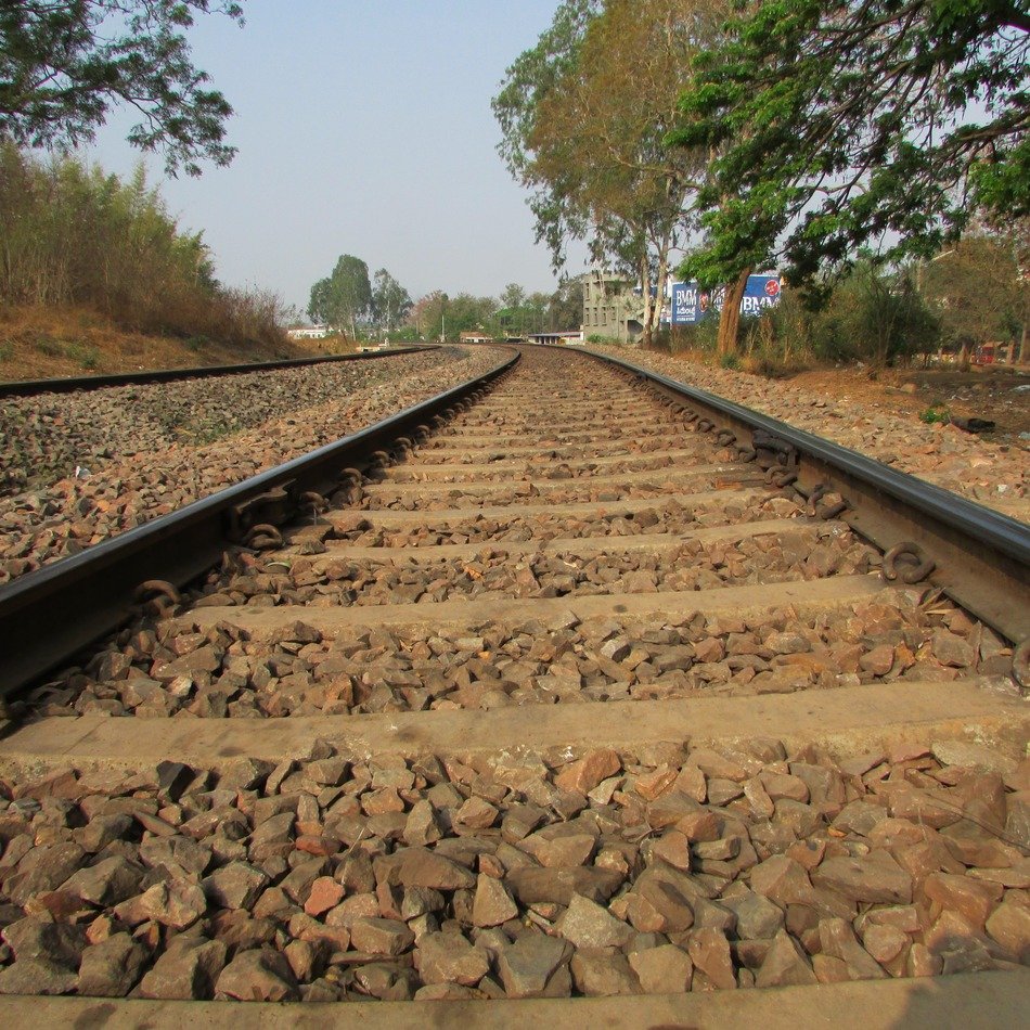 old railway track perspective, india, dharwad