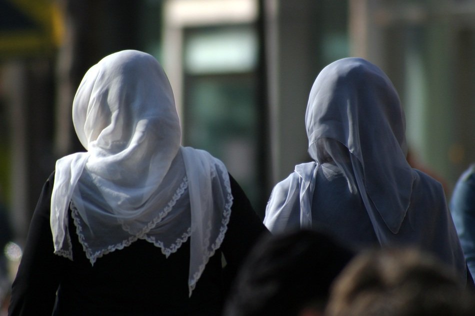 women in headscarves