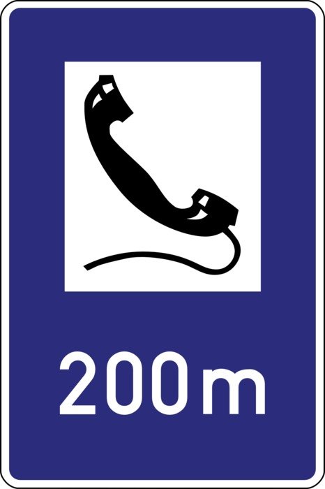sign telephone communication after 200 m