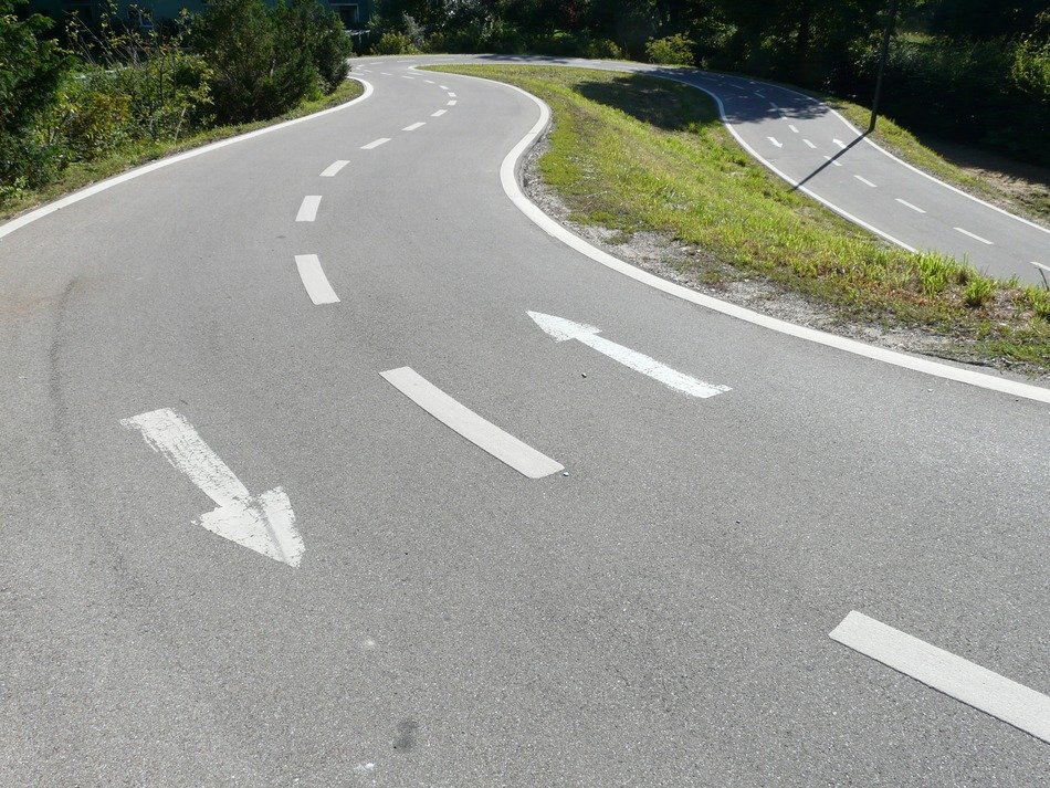road markings on the road