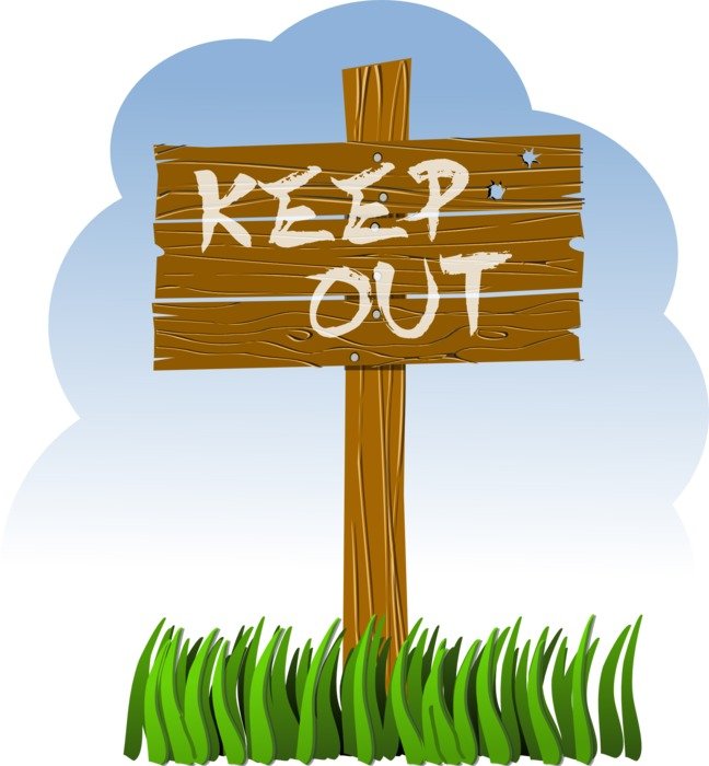 post wood keep out drawing