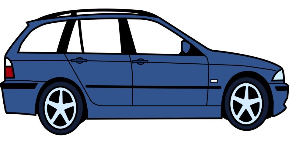 isolated blue car