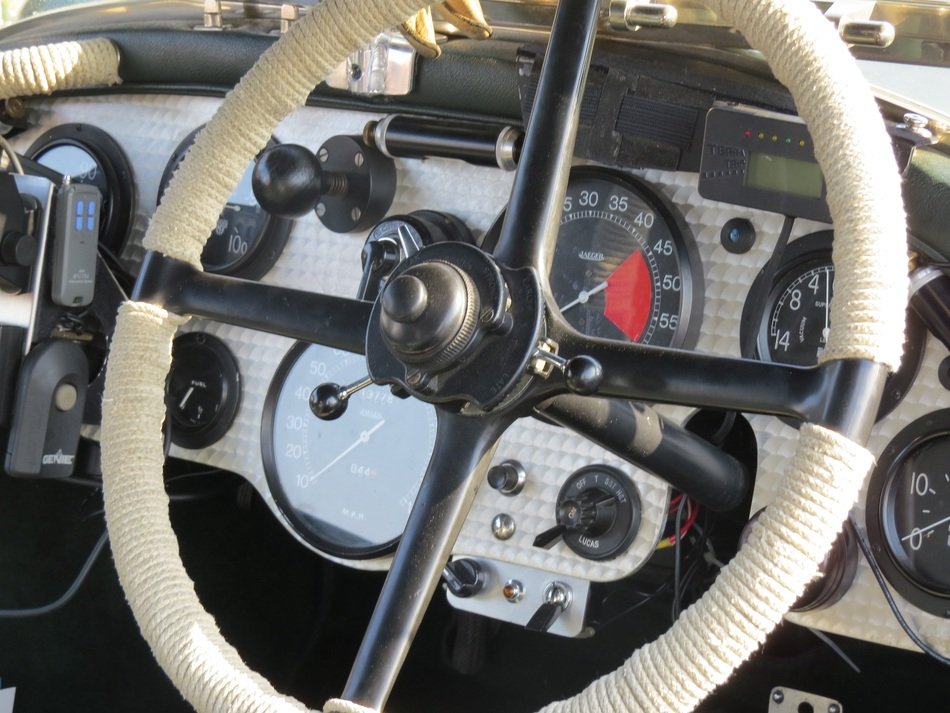 wheel on the panel of the old car