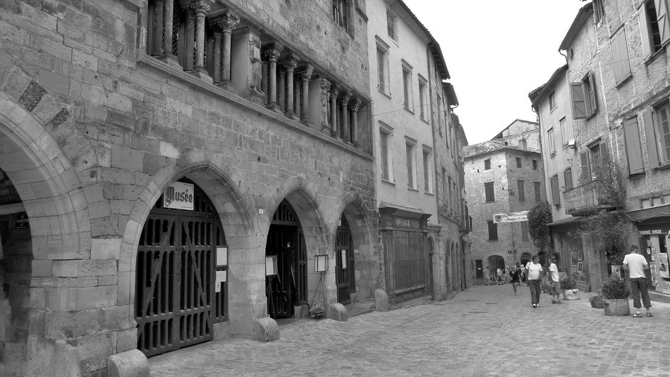 Medieval buildings in a village in Saint-Antonin-Noble-Val, France