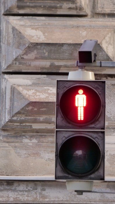 red signal for pedestrians