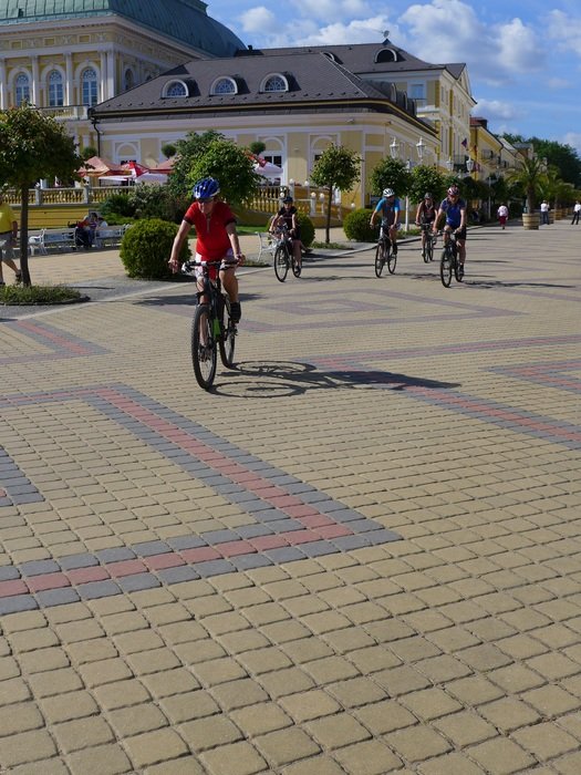 cyclists on city streets in the Czech Republic