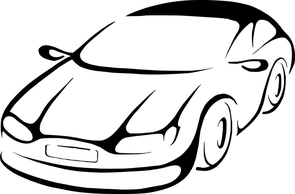 contour of the car on a white background