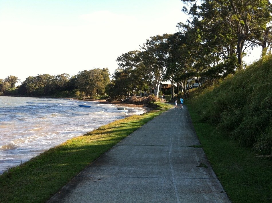 sidewalk along the river