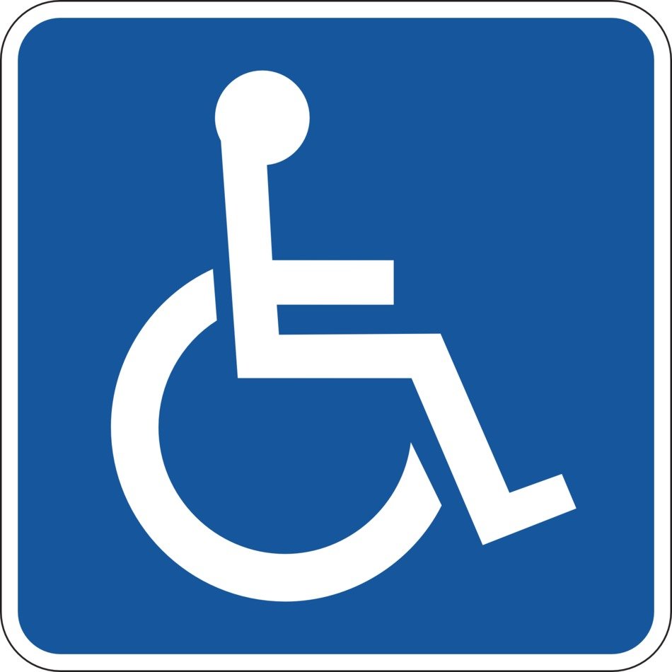 wheelchair sign, parking for disabled people