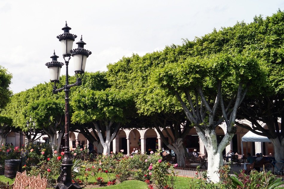 street lamp in the town square