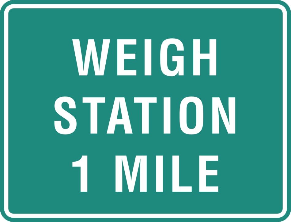 road information weigh station 1 mile