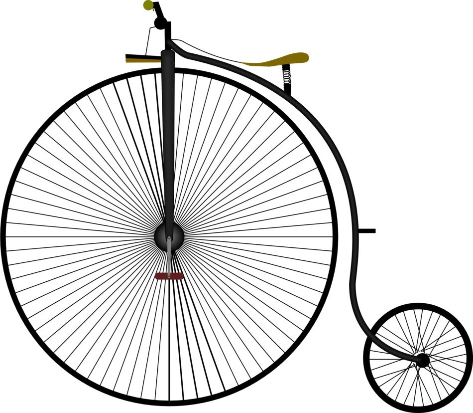 penny farthing on a white background