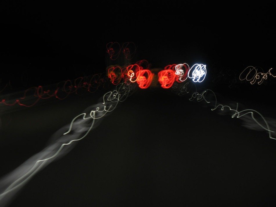 traffic lights of motorway at night