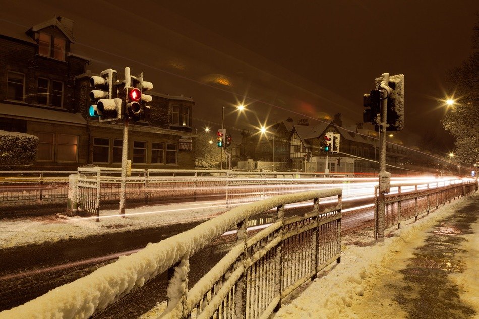 Picture of the snowy crossroads