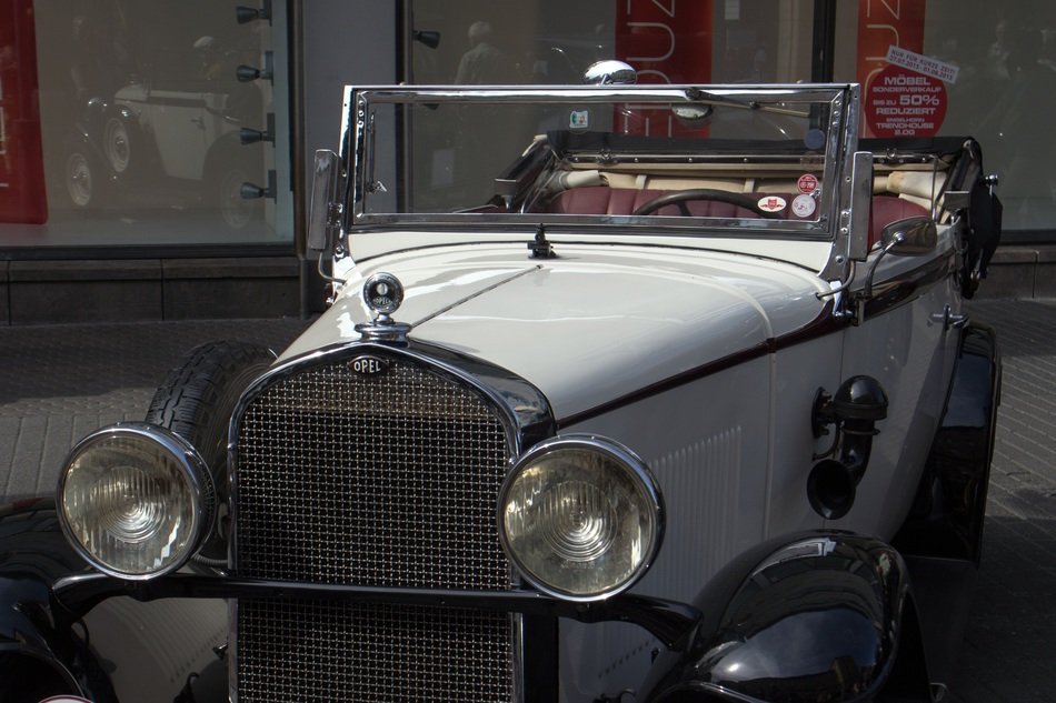 white retro car