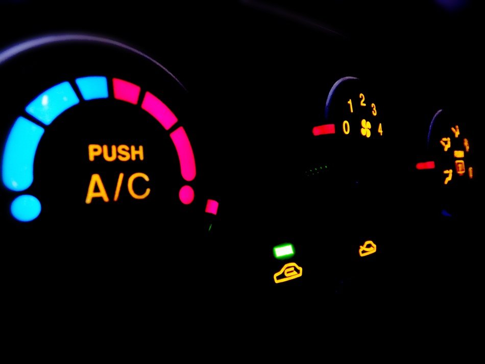dashboard in the car in the dark