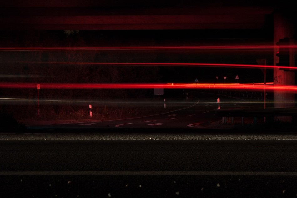 night photo of the road
