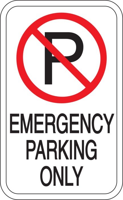 parking warning sign on white background