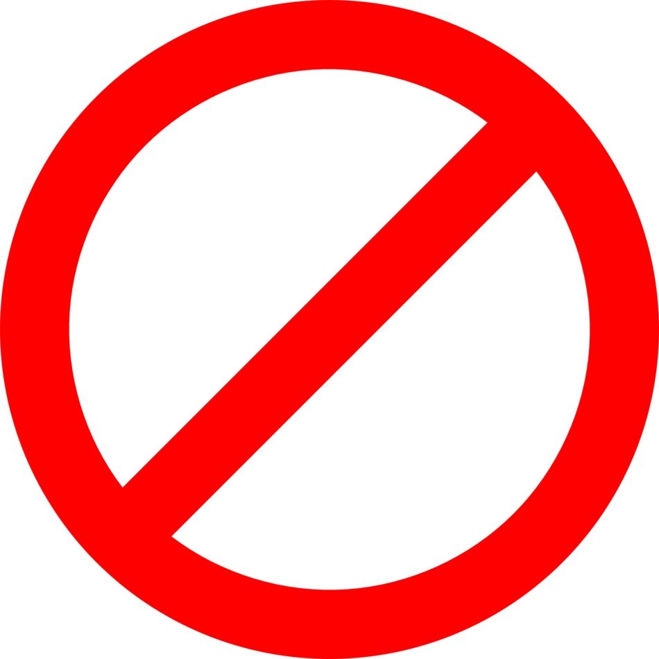 prohibited sign on a white background