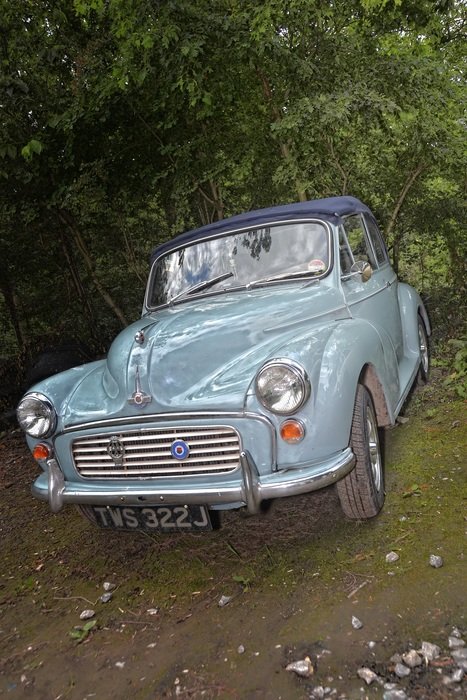 blue vintage car