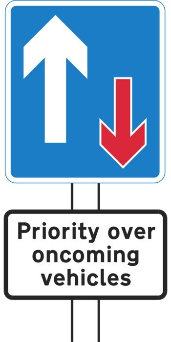 road information priority over oncoming vehicles