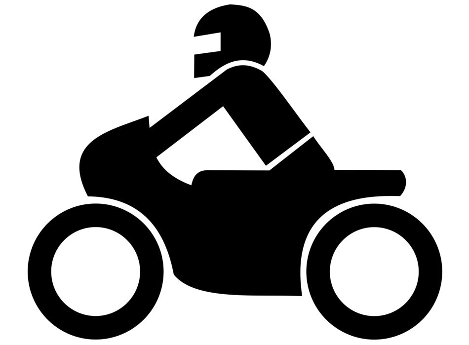 silhouette of a motorcyclist in a helmet as an illustration