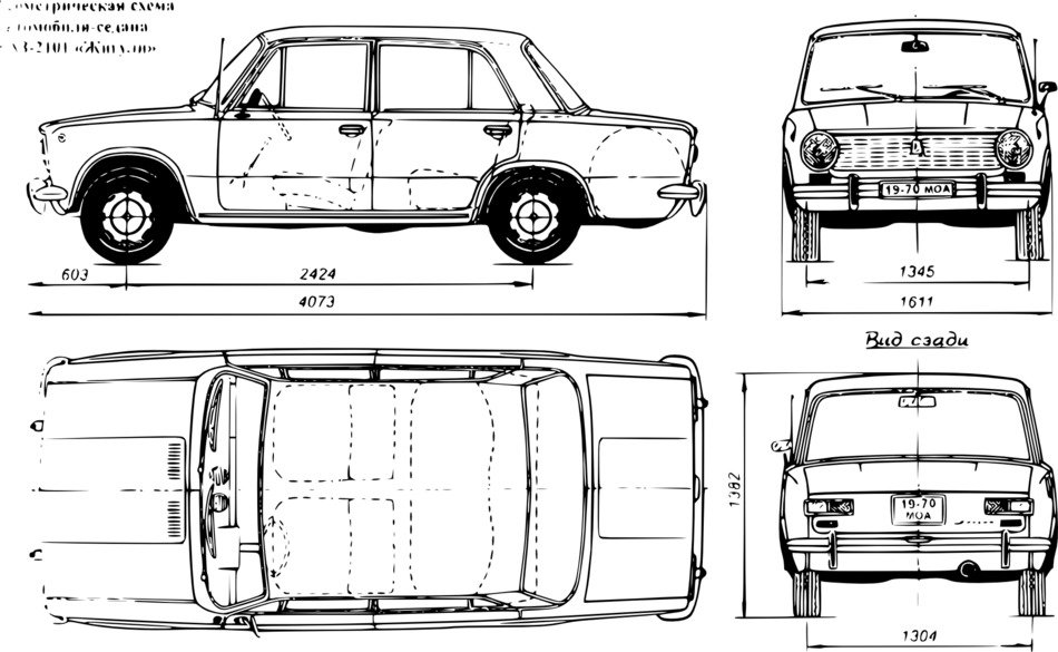 drawings of a vehicle in detail