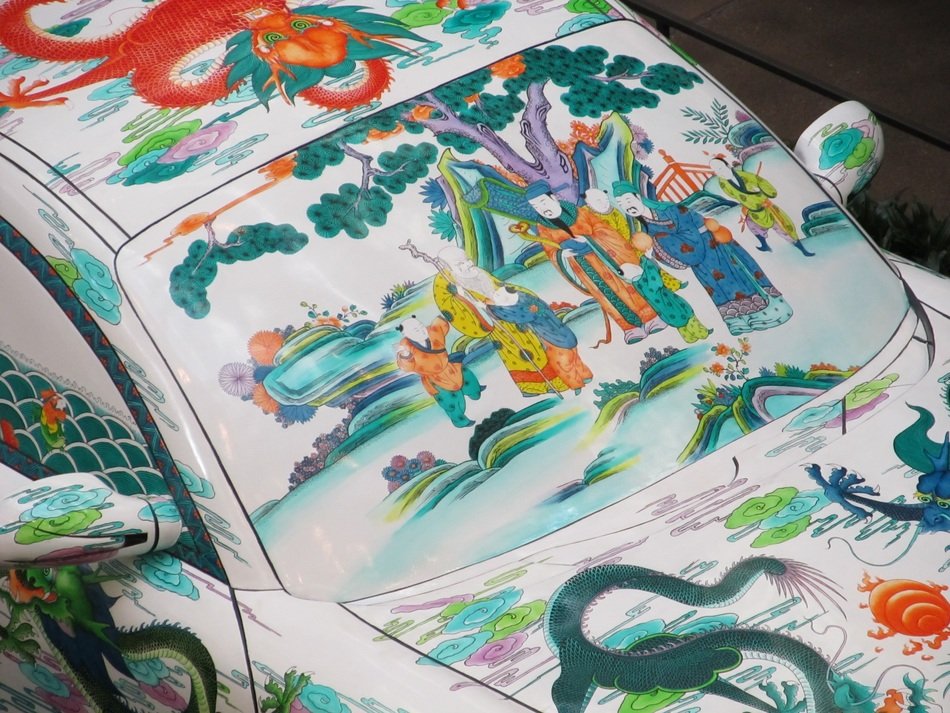 car painted in asian style