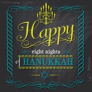 Happy Hanukkah greeting word design
