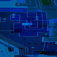 abstract blue circuit board pattern background N2