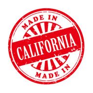 made in California grunge rubber stamp