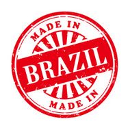 made in Brazil grunge rubber stamp N2