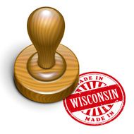 made in Wisconsin grunge rubber stamp
