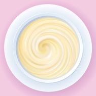 Vector background of mixed cream in a bowl N3